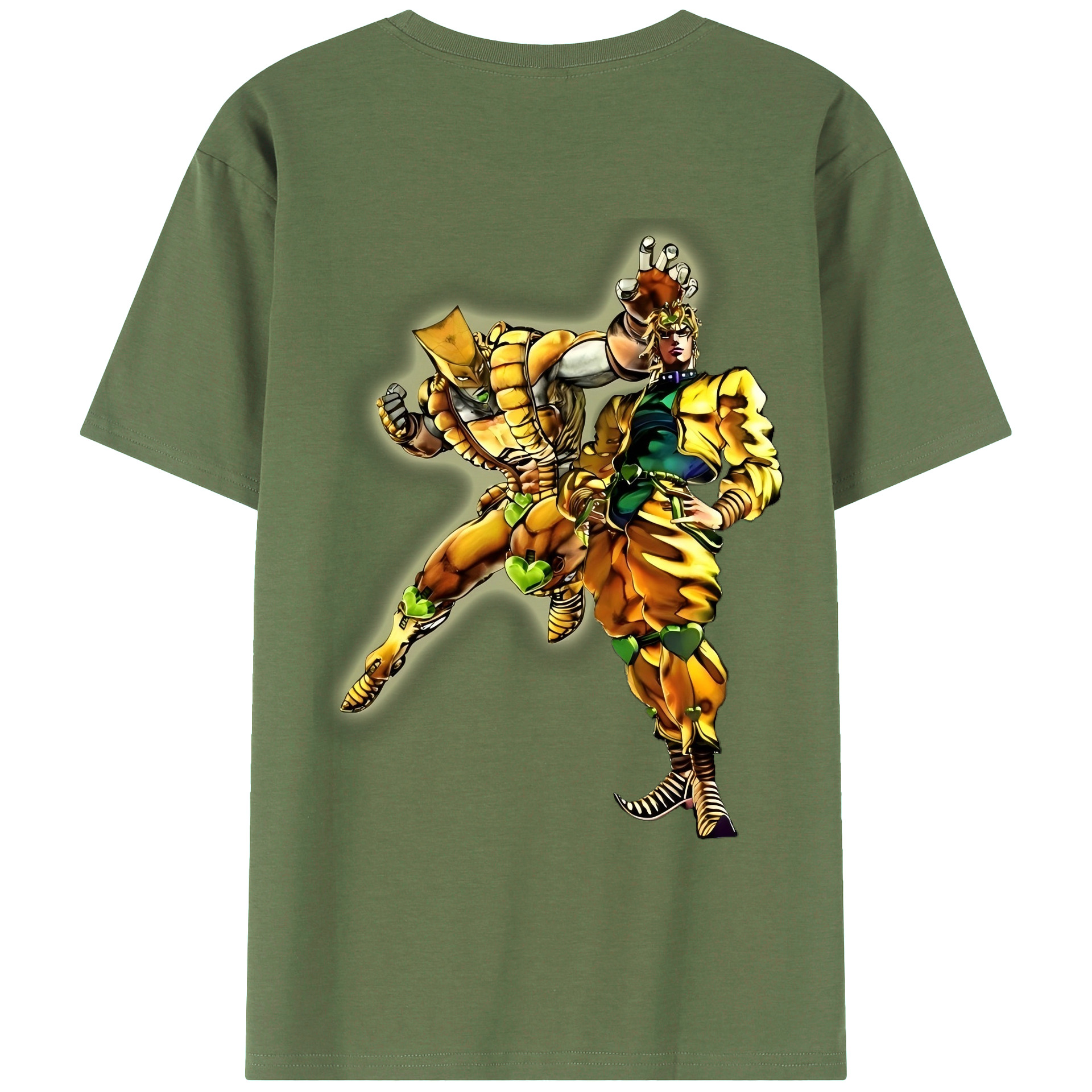 （画像用） ジョジョの奇妙な冒険 ディオ?ブランドー JoJo's Bizarre Adventure Dio Brando 綿100％ メンズ半袖Tシャツ（バックプリント） 通気性